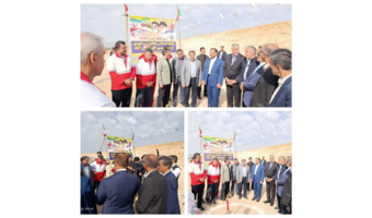 آیین کلنگ زنی پروژه پایگاه هلال احمر در شهرستان فیروزآباد