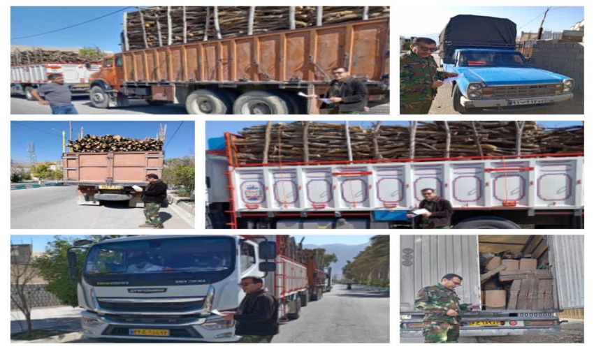 کنترل خودروهای حامل چوب در شهرستان خفر