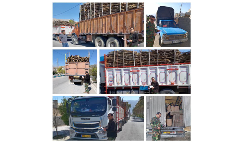 کنترل خودروهای حامل چوب در شهرستان خفر